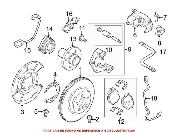 BMW Disc Brake Caliper - Rear Passenger Right 34216786832